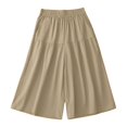 thumbnail image 5 of ManxiVoo Womens Casual Loose Folded Hem 5 Inch Pants Flowy Skirt Shorts Style, 5 of 9