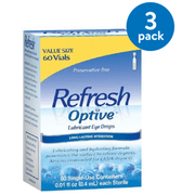 (3 pack) (3 Pack) Refresh Optive Lubricant Eye Drops 60-0.01 fl. oz. Tubes