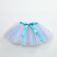 thumbnail image 5 of FINALGANG Kids Girls Pastel Rainbow Tulle Tutu Skirt With Star Print Elastic Waistband With Large Bow Accent Flared Skirt For Dress Up Special Occasions Versatile Bottoms, 5 of 5
