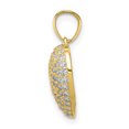 thumbnail image 2 of Finest Gold 10K Yellow Gold CZ Micro Pave Heart Pendant, 2 of 4