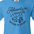 thumbnail image 4 of Inktastic Adventure Awaits Outside in Nature with Tent and Mountains Youth T-Shirt, 4 of 5
