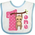 thumbnail image 3 of Inktastic Pink Sloth 1st Birthday Girls Baby Bib, 3 of 4