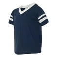 thumbnail image 5 of Augusta Sportswear Boys' Standard Youth Sleeve Stripe Jersey, Navy/White, Medium, 5 of 6