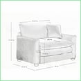thumbnail image 4 of Green Corduroy Cushion Back Deep Seated Sofa – 2 Single Seats for Living Room/Office | Retro-Modern Style, 4 of 14