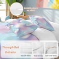 thumbnail image 2 of 3 Piece Abstract Minimalistic,Duvet Cover Set Full Size,Microfiber Comforter/Quilt Cover with Corner Ties and 2 Pillowcases,Turquoise Pink Ombre Aesthetic Color Art Soft Bedding with Zipper Closure, 2 of 8