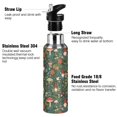 thumbnail image 3 of Yayeee 33oz Insulated Water Bottle Double Wall Stainless Steel with Flip Straw Lid, Forest Mushroom Pattern, 3 of 7