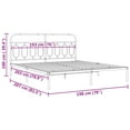 thumbnail image 2 of vidaXL Metal Bed Frame without Mattress with Headboard White 76"x79.9", 2 of 7