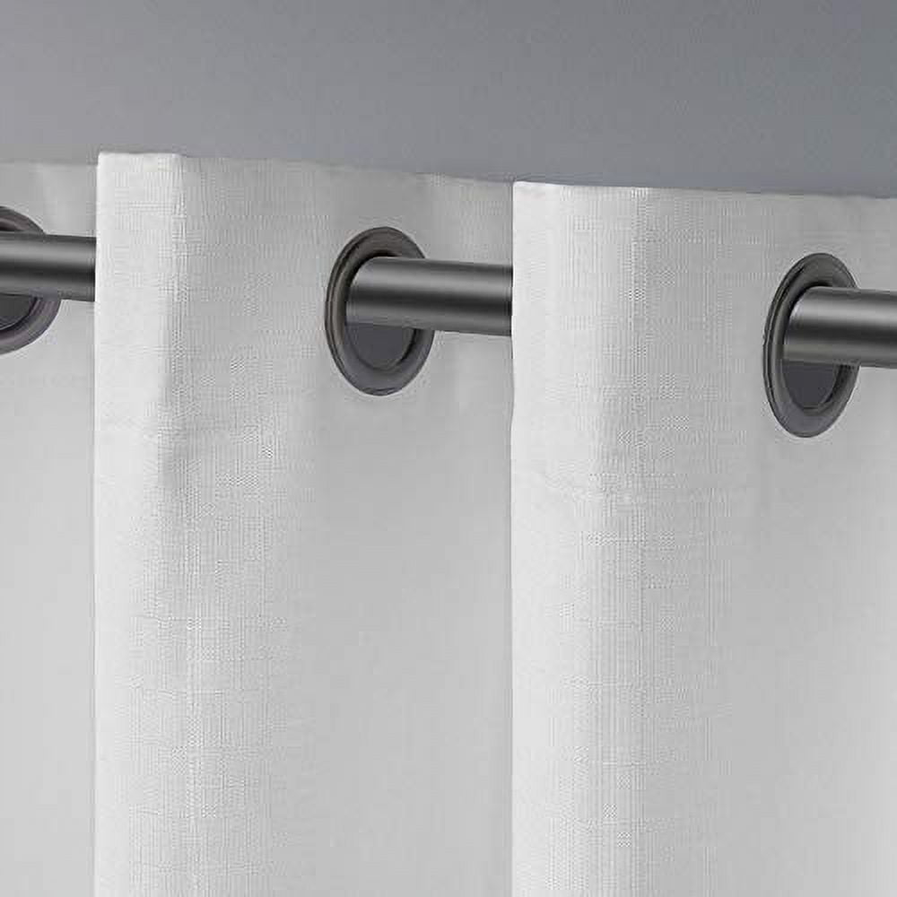 Exclusive Home London Textured Linen Room Darkening Blackout Grommet Top Curtain Panel Pair, 54"x96", Winter White
