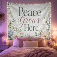 thumbnail image 2 of Botanical Floral Arrangement on Off-White Background, Serene Watercolor Style for Plant Lovers, Peaceful Nature Decor Art, Housewarming Gift, Tapestry Wall Hanging for Bedroom and Living Room, 2 of 7