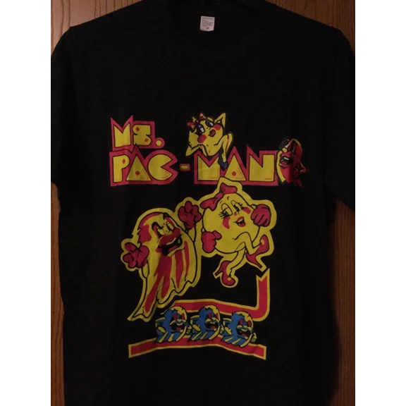 RARE Ms. Pac Man - Black Shirt - Graphic - M