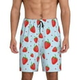 thumbnail image 1 of Balery Strawberry Pantalones cortos de pijama de punto de algodón para hombre con cinturilla y bolsillos-X-Large, 1 of 6