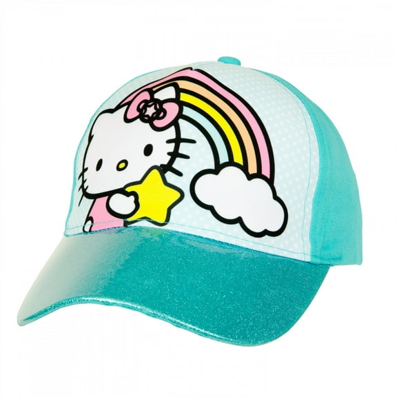 Hello Kitty Polyester Hello Kitty Shining Rainbow Youth Hat, Blue & White