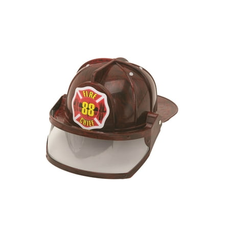 Shark Helmets Visors - Child Fireman Helmet w/ Visor Fire Chief Fighter Man Firefighter Red Costume Hat