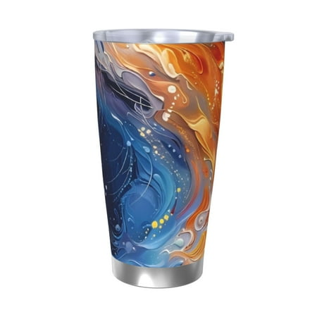 

Tideii Galactic Dog Swirls Art for 20OZ Car Cup Stainless Steel Cold and Hot Cup with Lid Suitable for Outdoor and Home Unisex-Without Straw