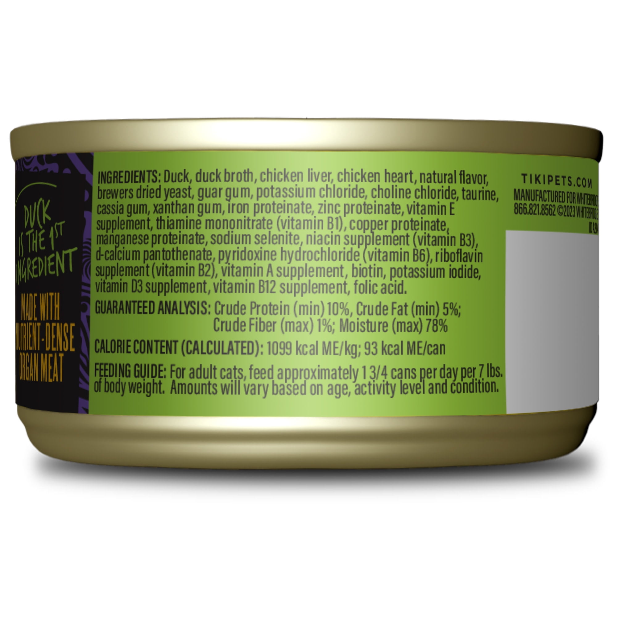 (24 pack) Tiki Cat After Dark Pate Wet Cat Food, Duck & Chicken Liver, 3 oz. Can