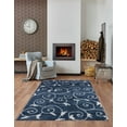 thumbnail image 2 of Ladole Rugs Shaggy Rabat Abstract Pattern Sustainable Spirals Style Indoor Area Rug Carpet in Blue White, 5x8 (5'3" x 7'6", 160cm x 230cm), 2 of 5