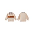 thumbnail image 2 of RUINIXCW Toddler Baby Boy Thanksgiving Sweatshirt Outfit Fall Winter Quarter Zip Sweatshirts Letter Turkey Embroidery Plaid Lapel Long Sleeve Pullover Shirt Top, 2 of 9