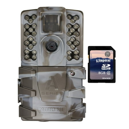 Broadcast Quality 60 Minute Video - Moultrie A-35 14MP 60' HD Video Low Glow IR Game Trail Camera + 8GB SD Card