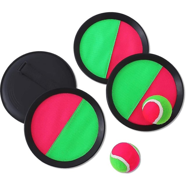 Paleta de playa, juego de captura y lanzamiento de pelota, 4 paletas y 2, juego de juguete de pelota de captura para niños para exteriores, piscina y playa