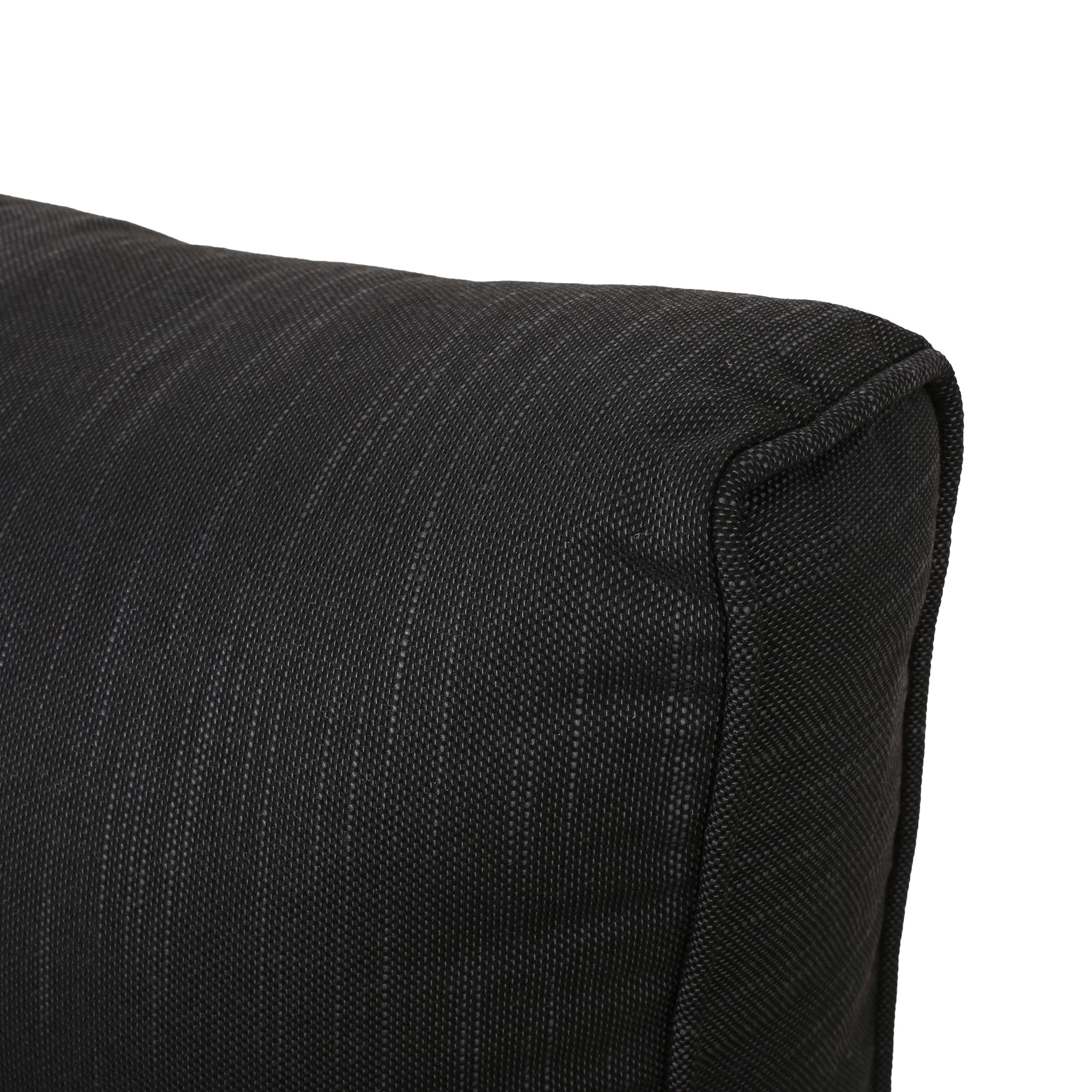 Outdoor Right Arm Combined Sofa Seat, Aluminum Frame Splicing Leisure Couch for Patio Garden, Dark Gray