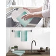 thumbnail image 5 of Turquoise Ombre Kitchen Dish Towels for Drying Dishes Set of 2, Modern Gradient Abstract Art Waffle Weave Microfiber Hand Tea Bathroom Towels Quick Dry & Absorbent Towel 12x12, 5 of 7