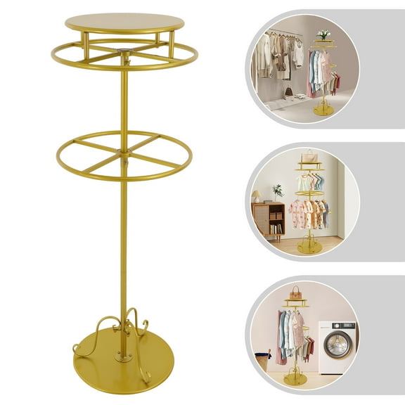 Metal Clothes Hanging Rack - Rotatable Round Garment Rack, Round Clothing Rack