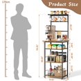 thumbnail image 3 of Cafetería DAOUTIME de madera con 5 niveles y 4 ganchos en forma de S, 3 of 7