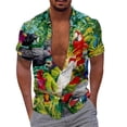 thumbnail image 1 of Camisas Para Hombre Manga Larga Negra Nueva camisa de manga corta holgada informal con estampado digital 3d y estampado de (Green, 4XL), 1 of 4