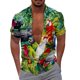 thumbnail image 1 of Camisas Para Hombre Manga Larga Negra Nueva camisa de manga corta holgada informal con estampado digital 3d y estampado de (Green, XXL), 1 of 4