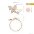 thumbnail image 4 of ANGARA Natural Diamond Butterfly Bypass Ring in 14K Rose Gold for Women (Size-4mm | Color-H | Clarity-SI2) | April Birthstone, Birthday, Anniversary, Jewelry Gift for Women | Natural Diamond Ring, 4 of 9