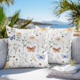 thumbnail image 5 of Waterproof Throw Pillow Covers Set of 2, 24x24 Inch Pastoral Butterfly Flowers Decorative Pillowcases Outdoor Pillow Slip Cushion Covers Set for Couch Tent Spring Summer Botanical, 5 of 7