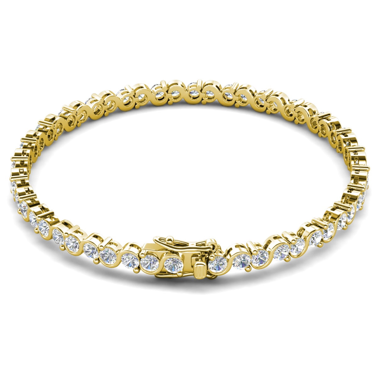 Cate & Chloe Ezra 18k Yellow Gold Plated Infinity Tennis Bracelet with Simulated Diamond for Women