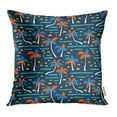 thumbnail image 1 of EREHome Blue Tropical Beach Pattern Sand Palms Waves Hawaiian Summer Design Tree Pillowcase Cushion Cases 20x20 inch, 1 of 1