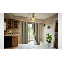 K34 1 Panel with white Lined Blackout Light Blocking Window Curtain Drapes Silver Grommets Taupe solid color 63" Length for bedroom Décor