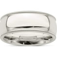 thumbnail image 1 of Sterling Silver 8mm Milgrain Comfort Fit Band (Size 9) Made In United States qcfm080-9, 1 of 5