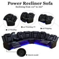 thumbnail image 6 of Gewnee Air Leather Power Recliner Sectional Sofa with Cup Holder, Oversize Sofa Couch for Living Room Home Office Theater, 6 of 15