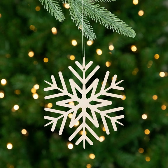 Cut-Out Snowflake Wooden Christmas Ornaments - 5" - Set of 8