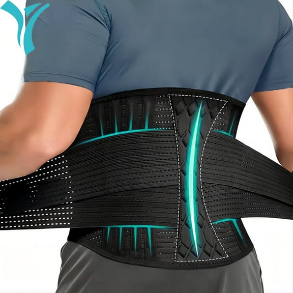 Breathable Lumbar Support Brace for Men & Women,Lower Back Belt for Lifting,suitable for herniated discs. Fitness weightlifting (black,M)