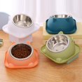 Aruwei Cat Feeder Bowl, Stable Base, Round Corner Design, FoodGrade PP