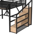 thumbnail image 7 of Bellemave Queen Size Loft Bed with Stairs and Wardrobe, Metal Gaming Loft Bed Frame with Charging Station & LED Light, Heavy-Duty Loft Beds with Beside Shelf for Teens Adults (Natural), 7 of 7