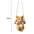 thumbnail image 6 of Cute Hanging Cat Statue, Garden Figurine Pendant, Animal Sculpture Decorative Ornament for Office Yard Patio Decor Birthday Gift Orange, 6 of 7