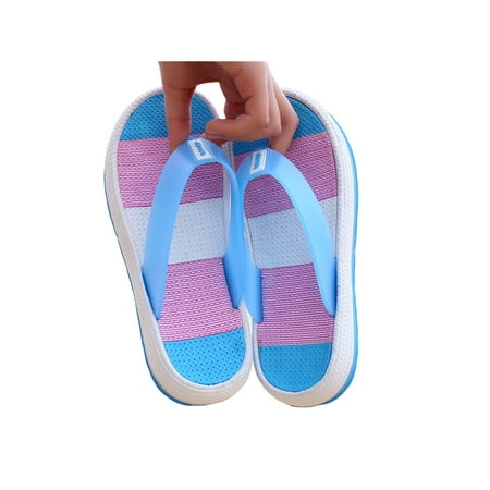 

Woobling Ladies Thong Sandals Platform Flip Flops Slip On Slides Women s Beach Shoes Non Skid Slide Sandal Summer Casual Blue 5.5