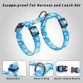 thumbnail image 4 of czcpp-Cat Harness and Leash Set, Adjustable Kitten Harness Escape Proof Cats Harness, Soft Lightweight Walking Travel Pet Harness, Cute Kitty Harness Leash Set for Small Medium Cats, Blue Daisy, 4 of 4