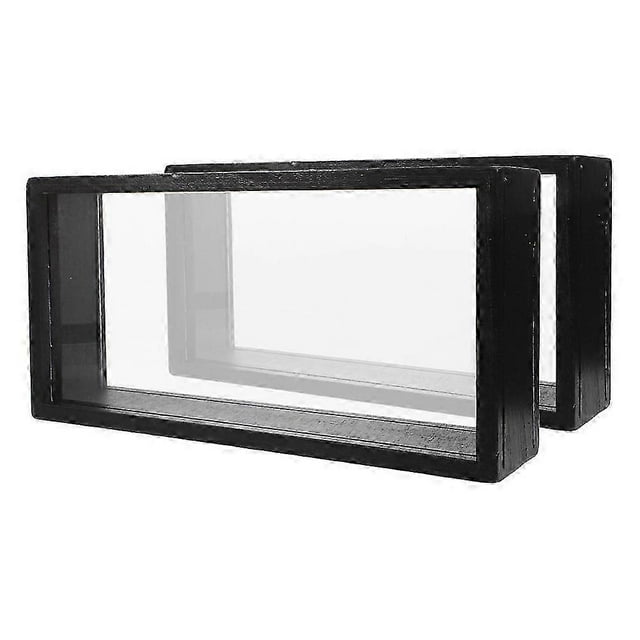 Display Frame Shadow Box Rectangular Wood And Acrylic Specimen Preservation For Office Decoration Simple Frame Design 2Pcs
