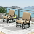 thumbnail image 3 of Patiojoy Outdoor Glider Chair Smooth Rocking Single Chair w/ Thick Cushions & Heavy-Duty Metal Frame Tan, 3 of 9