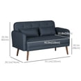 thumbnail image 3 of HOMCOM 53' Tufted Loveseat Sofa for Bedroom, Blue, 3 of 10