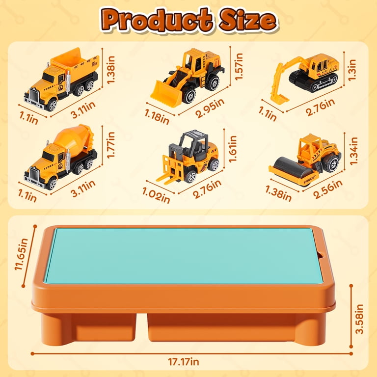 OROLIVING Sensory Table with Sand, 6 Construction Vehicles photo 7