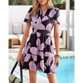 thumbnail image 3 of BTFBM Summer Dresses for Women Lightweight Casual Short Sleeve Floral Mini Dress A Line Beach Vacation Sundress, 3 of 9