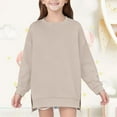 thumbnail image 5 of EnJoCho Girls Crewneck Sweatshirt - Drop Shoulder Side Split Long Sleeve Oversized Pullover Top for Kids 5-14 Years Fall Back-to-School Casual Wear, 5 of 8