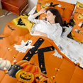 thumbnail image 6 of Homewish Cute Halloween Ghost 7-Piece Twin Bedding,Spooky Castle Initial K Pattern Bedding Comforter Set,Halloween Reversible, 6 of 8